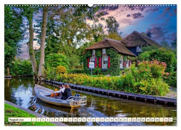 Produktbild: Reise durch die Niederlande - Giethoorn in der Provinz Overijssel (hochwertiger Premium Wandkalender 2026 DIN A2 quer), Kunstdruck in Hochglanz
