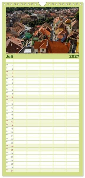 Produktbild: Familienplaner 2027 - Mittelalterliche St&auml;dte Rum&auml;niens mit 5 Spalten (Wandkalender, 21 x 45 cm) CALVENDO