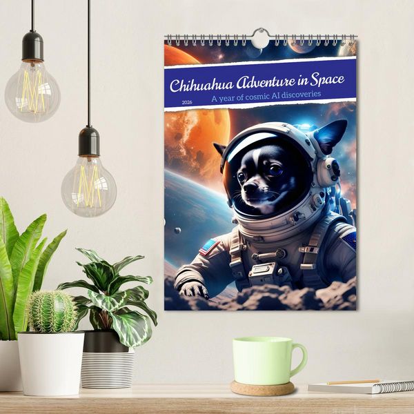 Produktbild: Chihuahua Adventure in Space (Wall Calendar 2026 DIN A4 portrait), CALVENDO 12 Month Wall Calendar