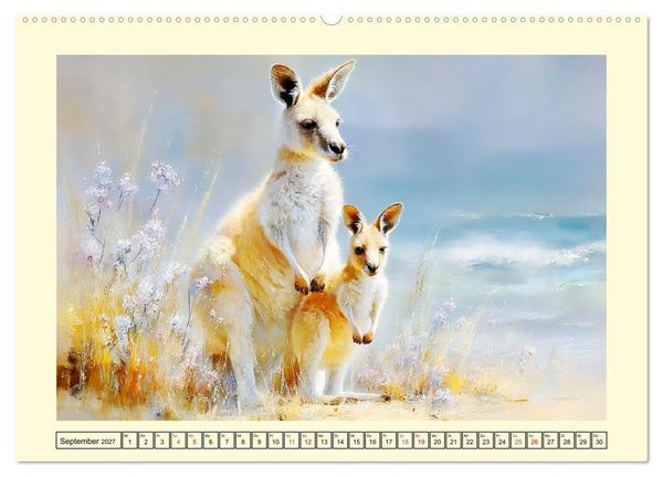 Produktbild: K&auml;ngurus. Spa&szlig; zwischen Sand, Wind und Wellen (Wandkalender 2027 DIN A2 quer), CALVENDO Monatskalender