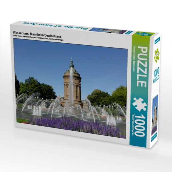 CALVENDO Puzzle Wasserturm, Mannheim/Deutschland | 1000 Teile Lege-Größe 64x48cm Foto-Puzzle für glückliche Stunden