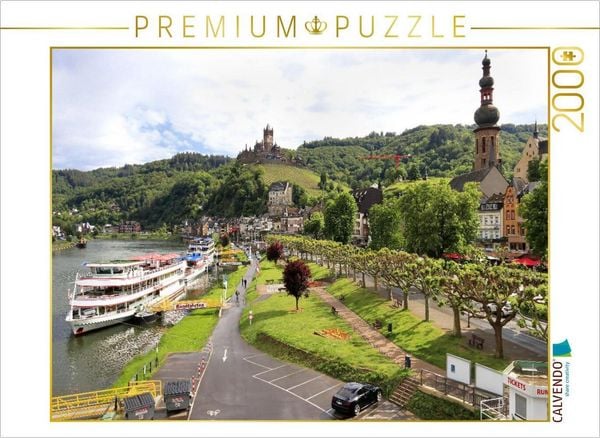 CALVENDO Puzzle Cochem, Blick von der Skagerak-Brücke bis zur Reichsburg | 2000 Teile Lege-Größe 90x67cm Foto-Puzzle für glückliche Stunden