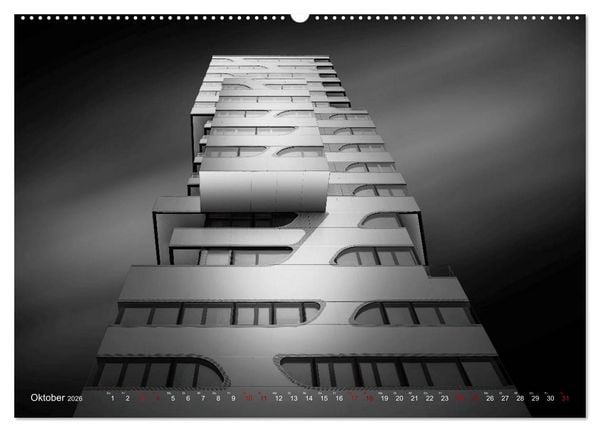 Produktbild: Monochrome Architektur (hochwertiger Premium Wandkalender 2026 DIN A2 quer), Kunstdruck in Hochglanz