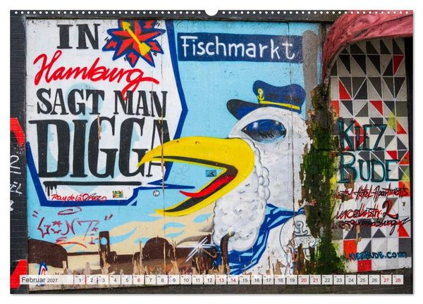 Produktbild: Buntes Hamburg (Wandkalender 2027 DIN A2 quer), CALVENDO Monatskalender