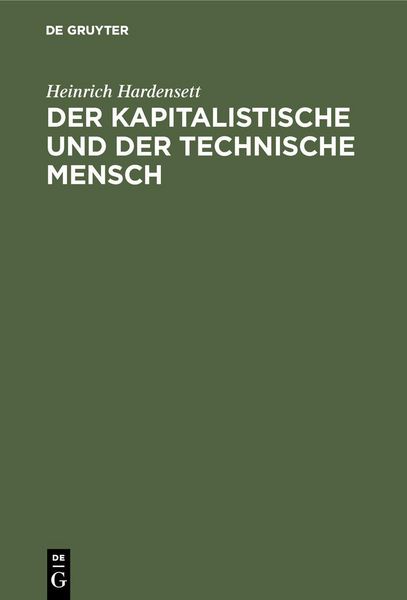 Produktbild: Der kapitalistische und der technische Mensch