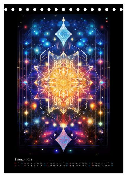 Produktbild: Fractale Mandalas (Tischkalender 2026 DIN A5 hoch), CALVENDO Monatskalender