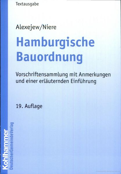 Produktbild: Hamburgische Bauordnung