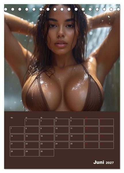 Produktbild: Latina Bikini Kalender: Glamour&ouml;se KI-Kunst mit hei&szlig;en Latina Models (Tischkalender 2027 DIN A5 hoch), CALVENDO Monatskalender