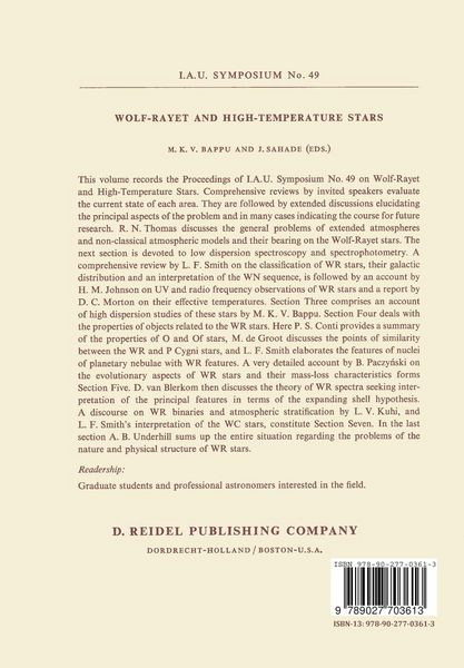 Produktbild: Wolf-Rayet and High-Temperature Stars