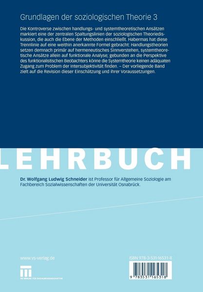 Produktbild: Grundlagen der soziologischen Theorie
