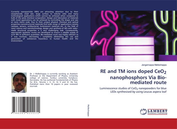 Produktbild: RE and TM ions doped CeO2 nanophosphors Via Bio-mediated route