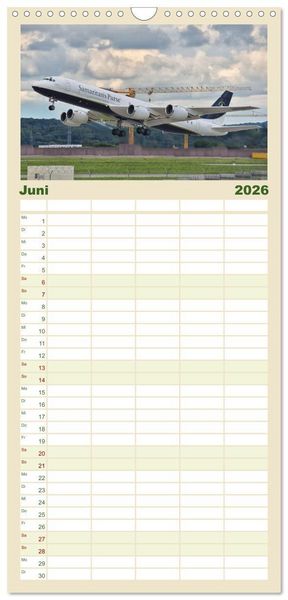 Produktbild: Familienplaner 2026 - Flugzeuge aller Art mit 5 Spalten (Wandkalender, 21 x 45 cm) CALVENDO
