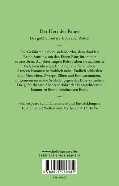 Produktbild: Der Herr der Ringe. Bd. 3 - Die R&uuml;ckkehr des K&ouml;nigs (Der Herr der Ringe. Ausgabe in neuer &Uuml;bersetzung und Rechtschreibung, Bd. 3)