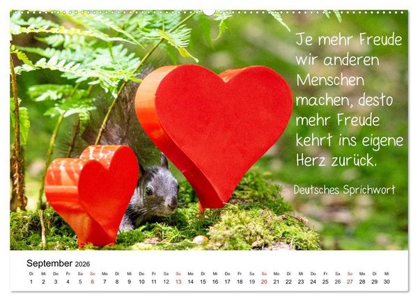 Produktbild: Der literarische Eichh&ouml;rnchen-Kalender (Wandkalender 2026 DIN A2 quer), CALVENDO Monatskalender