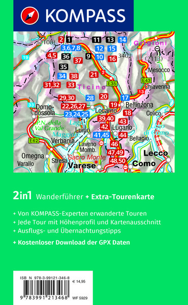 Produktbild: KOMPASS Wanderf&uuml;hrer Tessin, 50 Touren