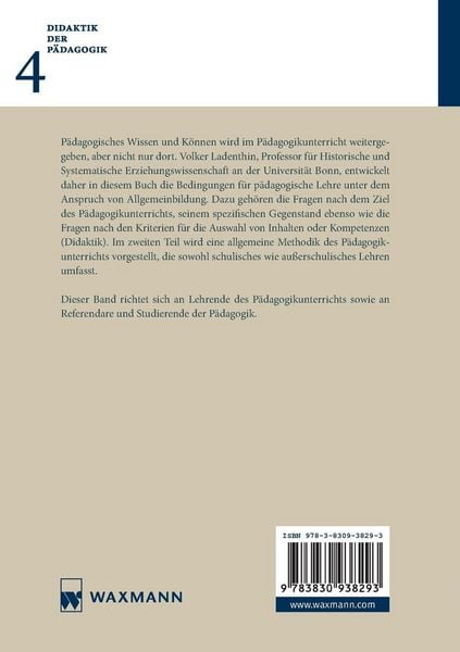 Produktbild: Didaktik und Methodik des P&auml;dagogikunterrichts