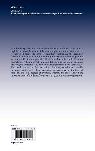 Produktbild: Spin Squeezing and Non-linear Atom Interferometry with Bose-Einstein Condensates