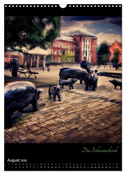 Produktbild: Herten - Digital gemalt (Wandkalender 2026 DIN A3 hoch), CALVENDO Monatskalender