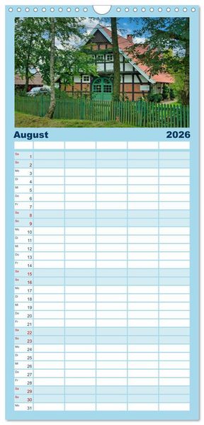 Produktbild: Familienplaner 2026 - Baukunst Fachwerk mit 5 Spalten (Wandkalender, 21 x 45 cm) CALVENDO