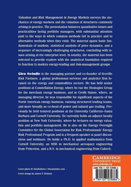 Produktbild: Valuation and Risk Management in Energy Markets