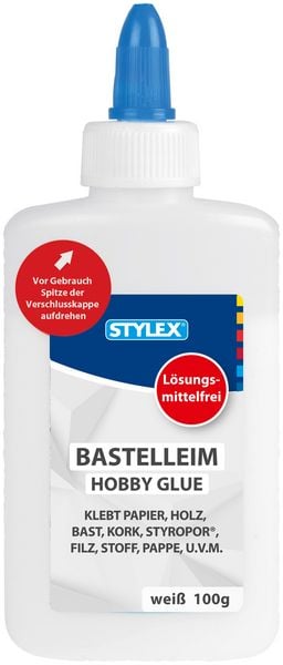 Stylex Bastelleim, 100 g Flasche, weiß