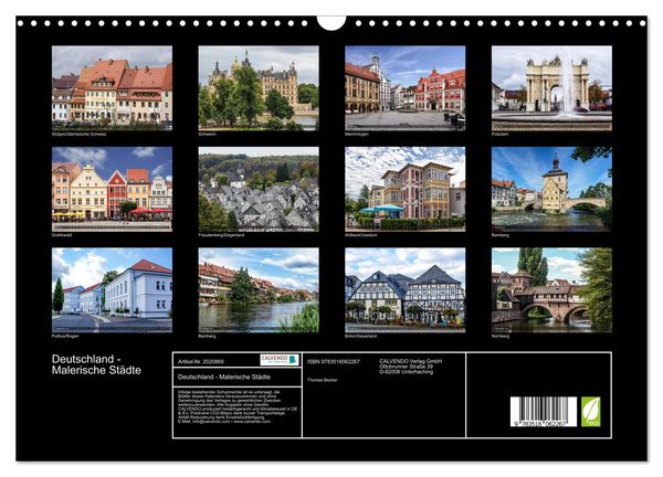 Produktbild: Deutschland - Malerische St&auml;dte (Wandkalender 2026 DIN A3 quer), CALVENDO Monatskalender