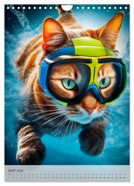 Produktbild: Outdoorsport f&uuml;r Katzen (Wandkalender 2026 DIN A4 hoch), CALVENDO Monatskalender