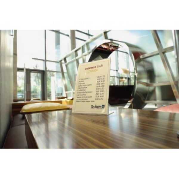 Produktbild: Sigel TA210 Tischaufsteller L-Form Verwendung f&uuml;r Papierformat: DIN A4 Glasklar 1 St.