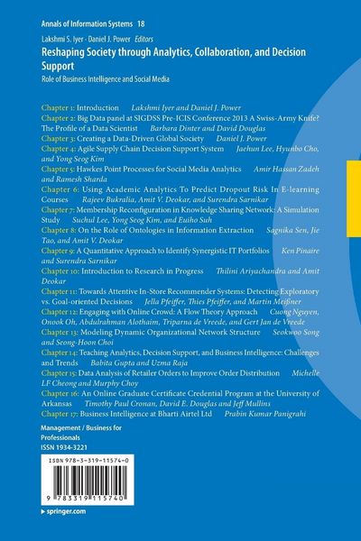 Produktbild: Reshaping Society through Analytics, Collaboration, and Decision Support