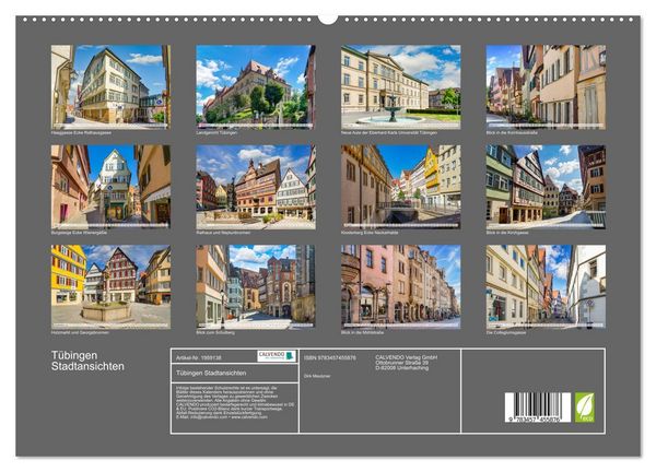 Produktbild: T&uuml;bingen Stadtansichten (hochwertiger Premium Wandkalender 2026 DIN A2 quer), Kunstdruck in Hochglanz