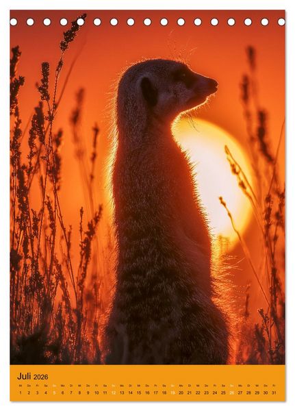 Produktbild: Die Erdm&auml;nnchen Familie - Kalender der niedlichen Tiere (Tischkalender 2026 DIN A5 hoch), CALVENDO Monatskalender