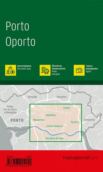 Produktbild: freytag & berndt Innenstadtplan Porto 1:10.000