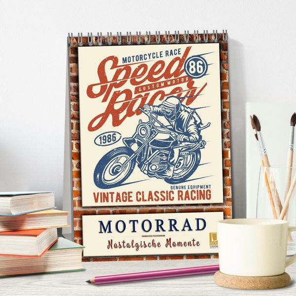 Produktbild: Motorrad - nostalgische Momente (Tischkalender 2026 DIN A5 hoch), CALVENDO Monatskalender
