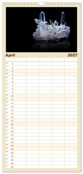 Produktbild: Familienplaner 2027 - MINERALIEN designed by nature mit 5 Spalten (Wandkalender, 21 x 45 cm) CALVENDO