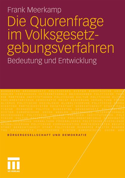 Produktbild: Die Quorenfrage im Volksgesetzgebungsverfahren