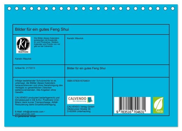 Produktbild: Bilder f&uuml;r ein gutes Feng Shui (Tischkalender 2026 DIN A5 quer), CALVENDO Monatskalender