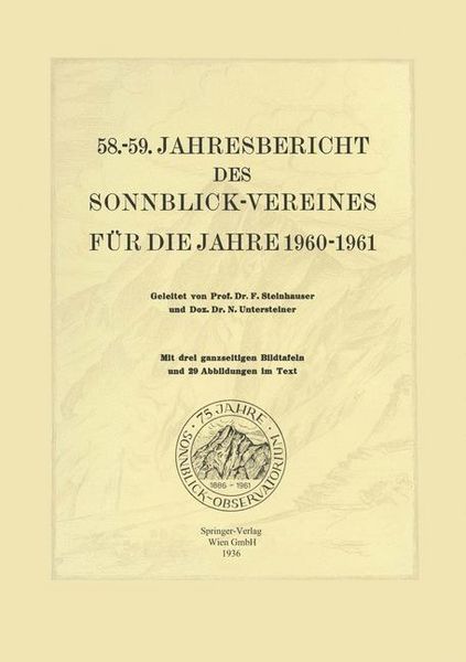 Produktbild: 58.-59. Jahresbericht des Sonnblick-Vereines f&uuml;r die Jahre 1960-1961