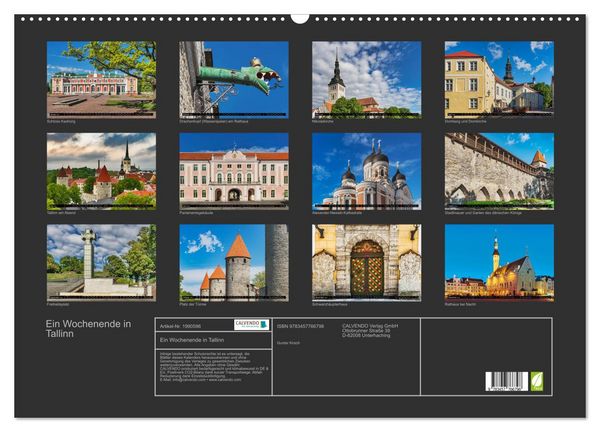 Produktbild: Ein Wochenende in Tallinn (Wandkalender 2026 DIN A2 quer), CALVENDO Monatskalender