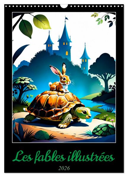Produktbild: Les fables illustr&eacute;es (Calendrier mural 2026 DIN A3 horizontal), CALVENDO calendrier mensuel