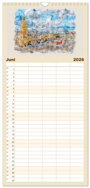 Produktbild: Familienplaner 2026 - Hamburg - malerische Metropole mit 5 Spalten (Wandkalender, 21 x 45 cm) CALVENDO