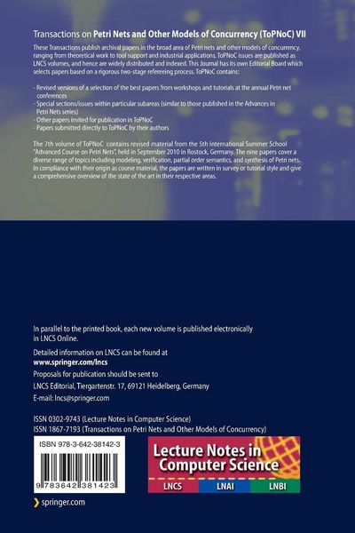 Produktbild: Transactions on Petri Nets and Other Models of Concurrency VII