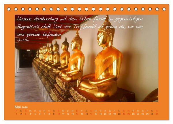 Produktbild: Buddha & Zitate (Tischkalender 2026 DIN A5 quer), CALVENDO Monatskalender