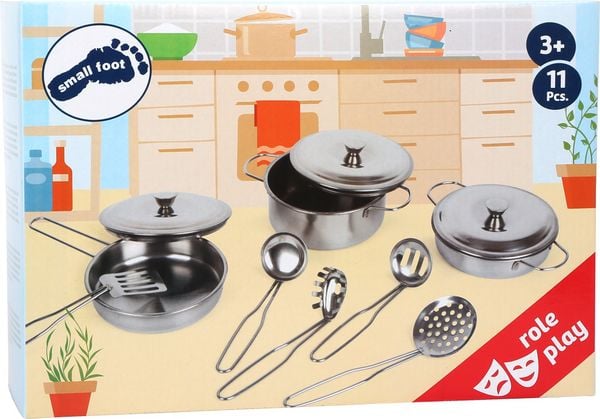 Produktbild: Small foot 8953 - Kochgeschirr Profi, Koch-Set f&uuml;r Kinderk&uuml;che, Metall, 11-teilig