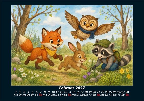 Produktbild: Waldtiere - Abenteuer im Jahreswald 2027 Fotokalender DIN A5