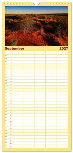 Produktbild: Familienplaner 2027 - Roadtrip durchs Outback &ndash; Australiens wilde Seele mit 5 Spalten (Wandkalender, 21 x 45 cm) CALVENDO