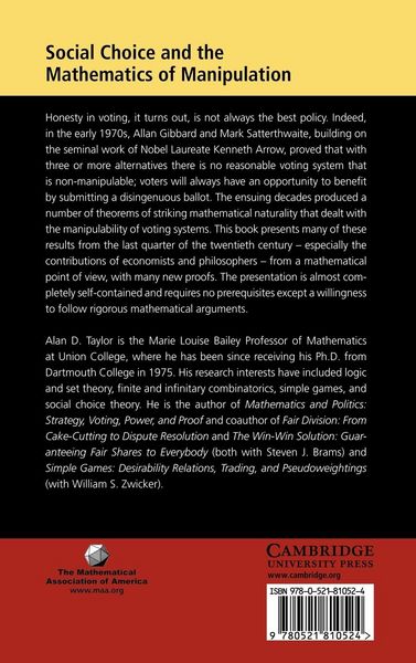 Produktbild: Social Choice and the Mathematics of Manipulation