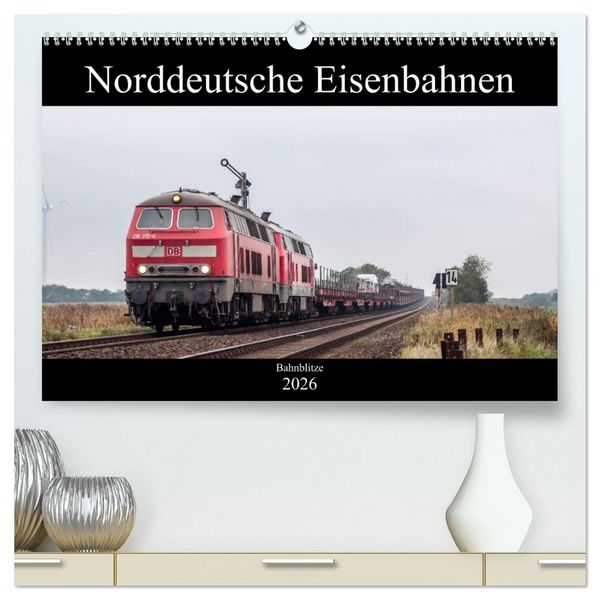 Produktbild: Norddeutsche Eisenbahnen (hochwertiger Premium Wandkalender 2026 DIN A2 quer), Kunstdruck in Hochglanz