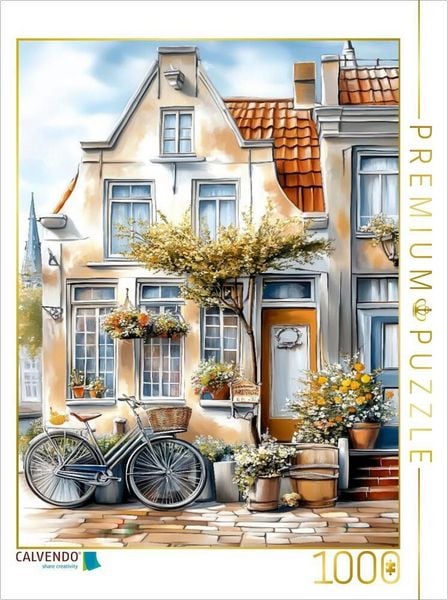 Produktbild: CALVENDO Puzzle Ein typisches Grachtenh&auml;uschen | 1000 Teile Lege-Gr&ouml;&szlig;e 64x48cm Foto-Puzzle f&uuml;r gl&uuml;ckliche Stunden