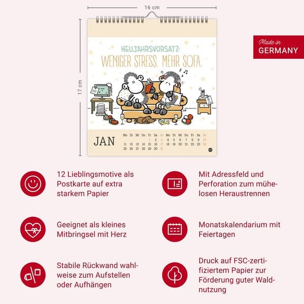 Produktbild: sheepworld Postkartenkalender 2027