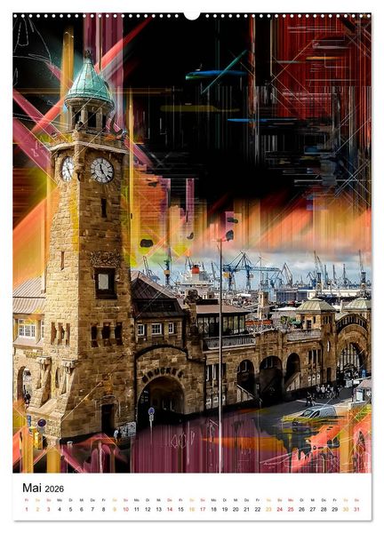 Produktbild: Hamburg bunte Stadt (Wandkalender 2026 DIN A2 hoch), CALVENDO Monatskalender